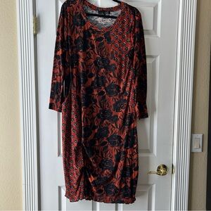Floral Black and Red Women's Dress